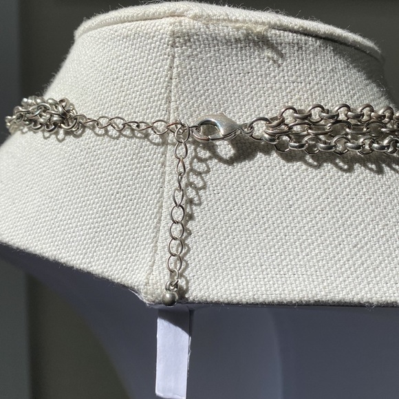 Pretty multi strand bead and chain statement necklace - Picture 3 of 3